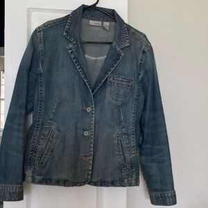 CHICO’S PLATINUM JEAN BLAZER SIZE 1